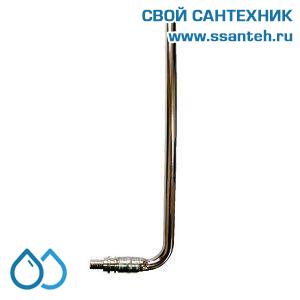 18110 Herz, P541492 Отвод для подключения радиатора под надвижную гильзу с никелированной трубкой, 15-14x2,0, L=800мм